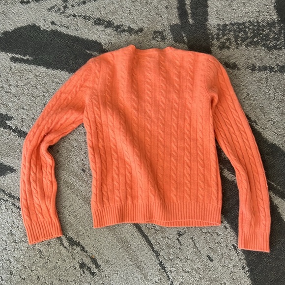 Lauren by Ralph Lauren Sz Small Orange Cashmere Cable Sweater - Picture 4 of 8